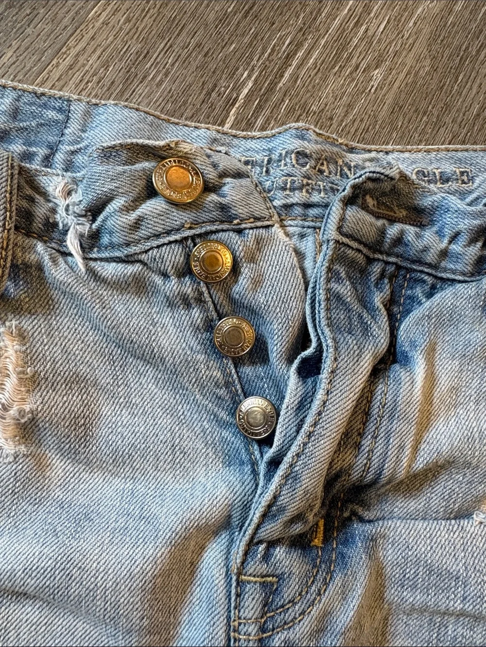 Light Blue Distressed Denim Women's Shorts